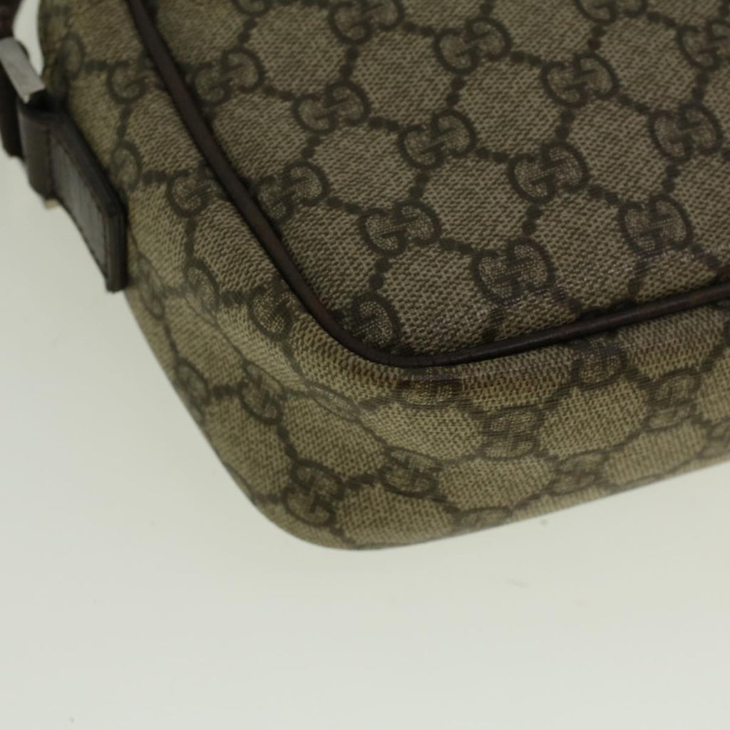 GUCCI GG Canvas Shoulder Bag PVC Leather Beige Brown 114291 57312