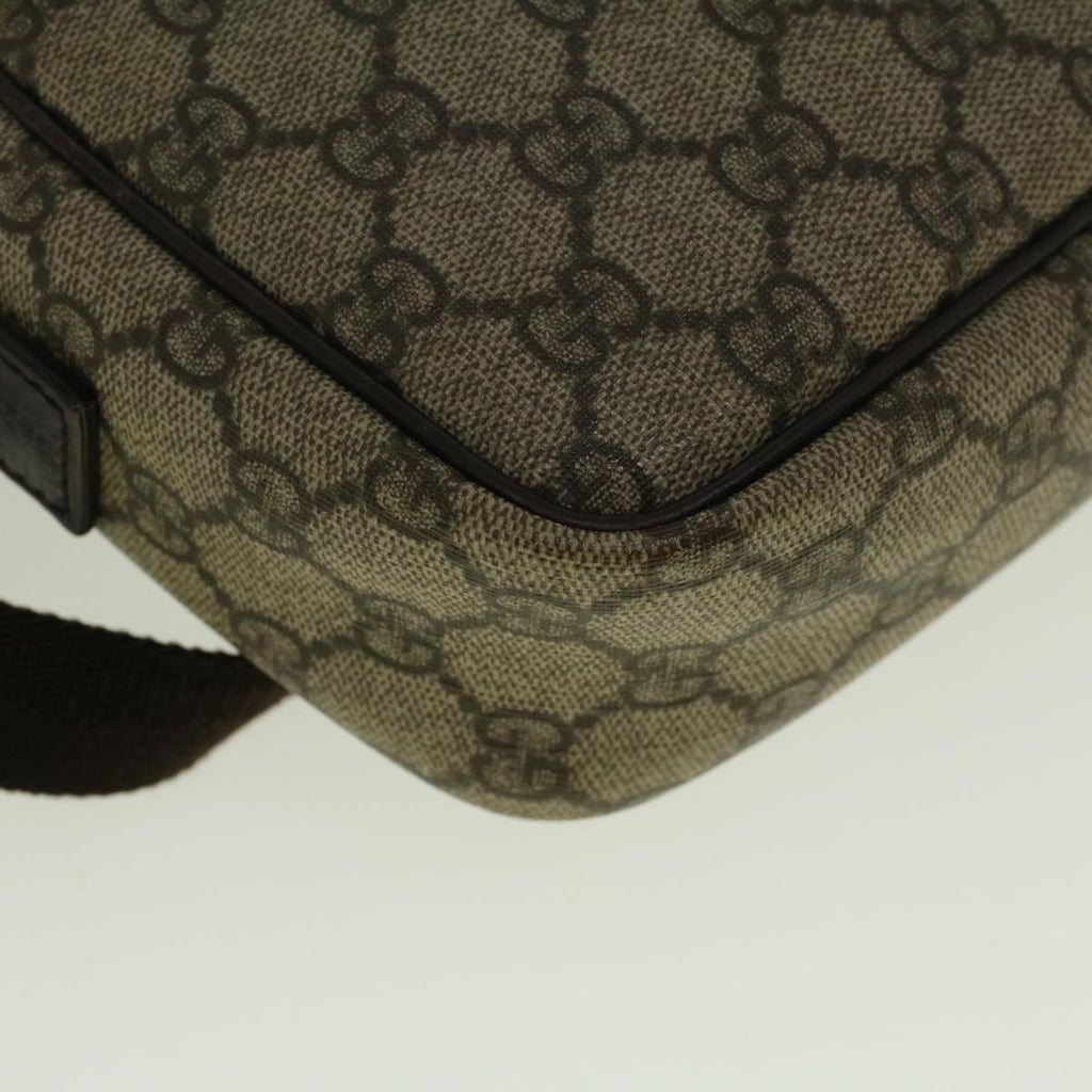 GUCCI GG Canvas Shoulder Bag PVC Leather Beige Brown 114291 57312