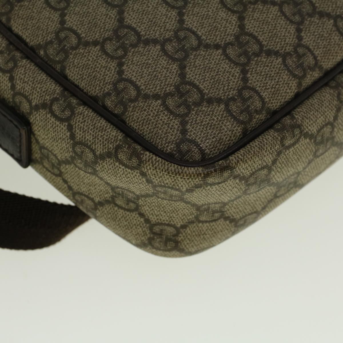 GUCCI GG Canvas Shoulder Bag PVC Leather Beige Brown 114291 57312