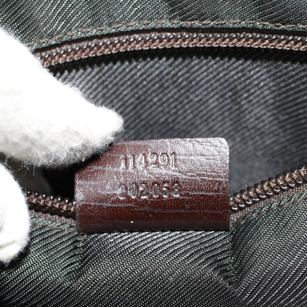 GUCCI GG Canvas Shoulder Bag PVC Leather Beige Brown 114291 57312