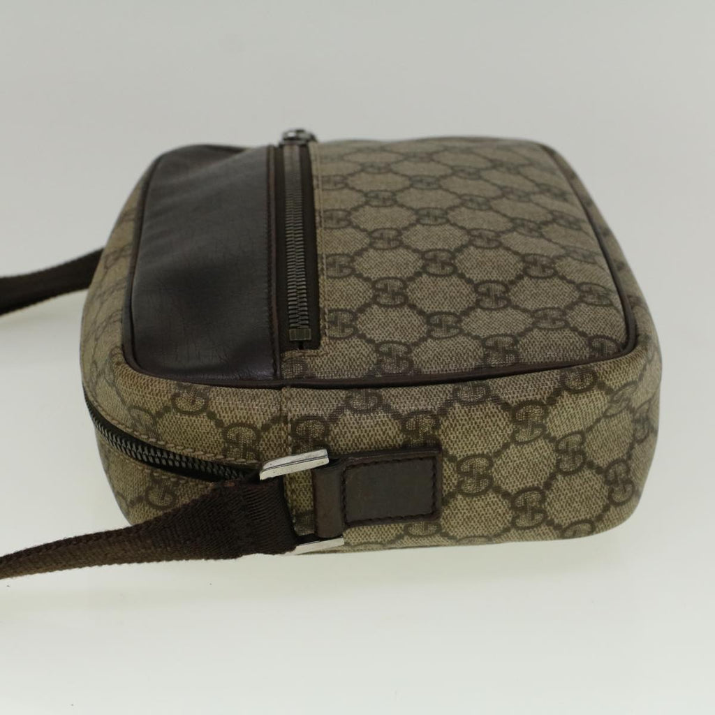 GUCCI GG Canvas Shoulder Bag PVC Leather Beige Brown 114291 57312