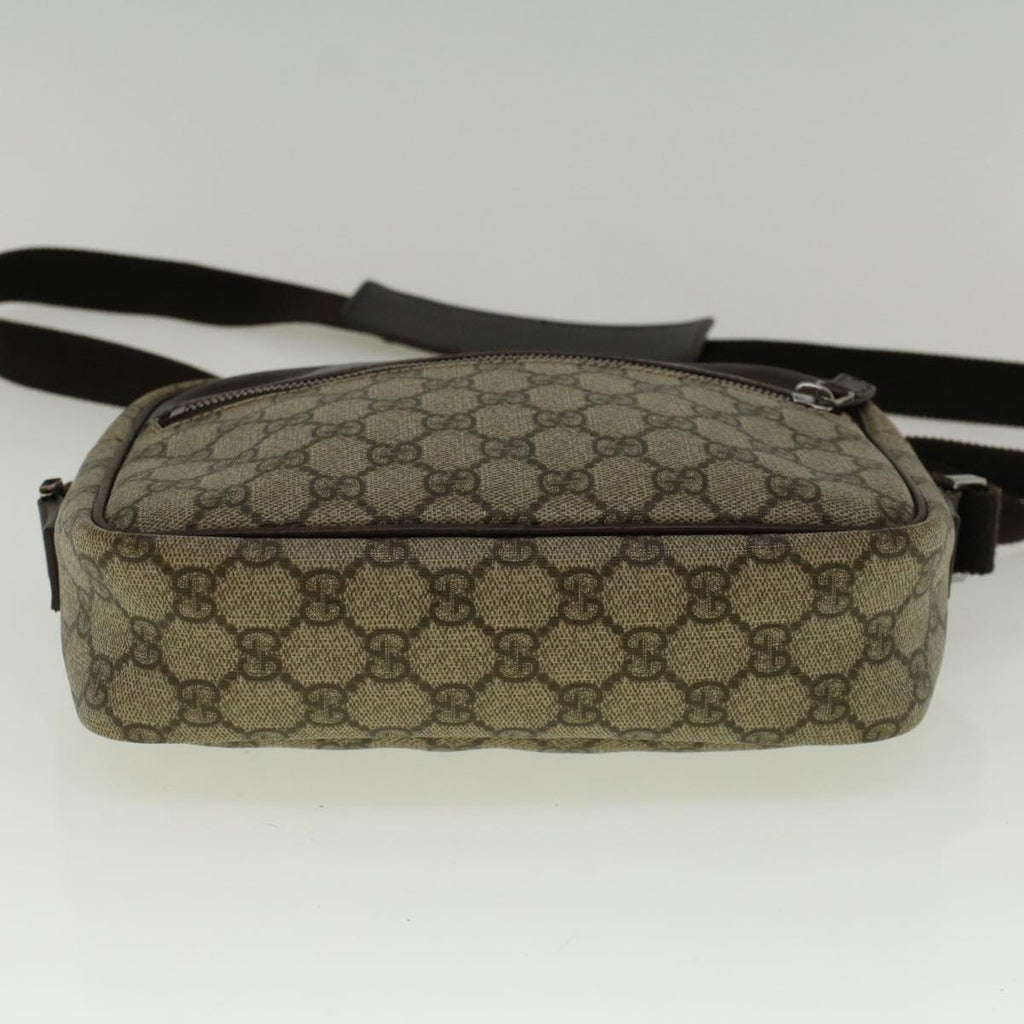 GUCCI GG Canvas Shoulder Bag PVC Leather Beige Brown 114291 57312
