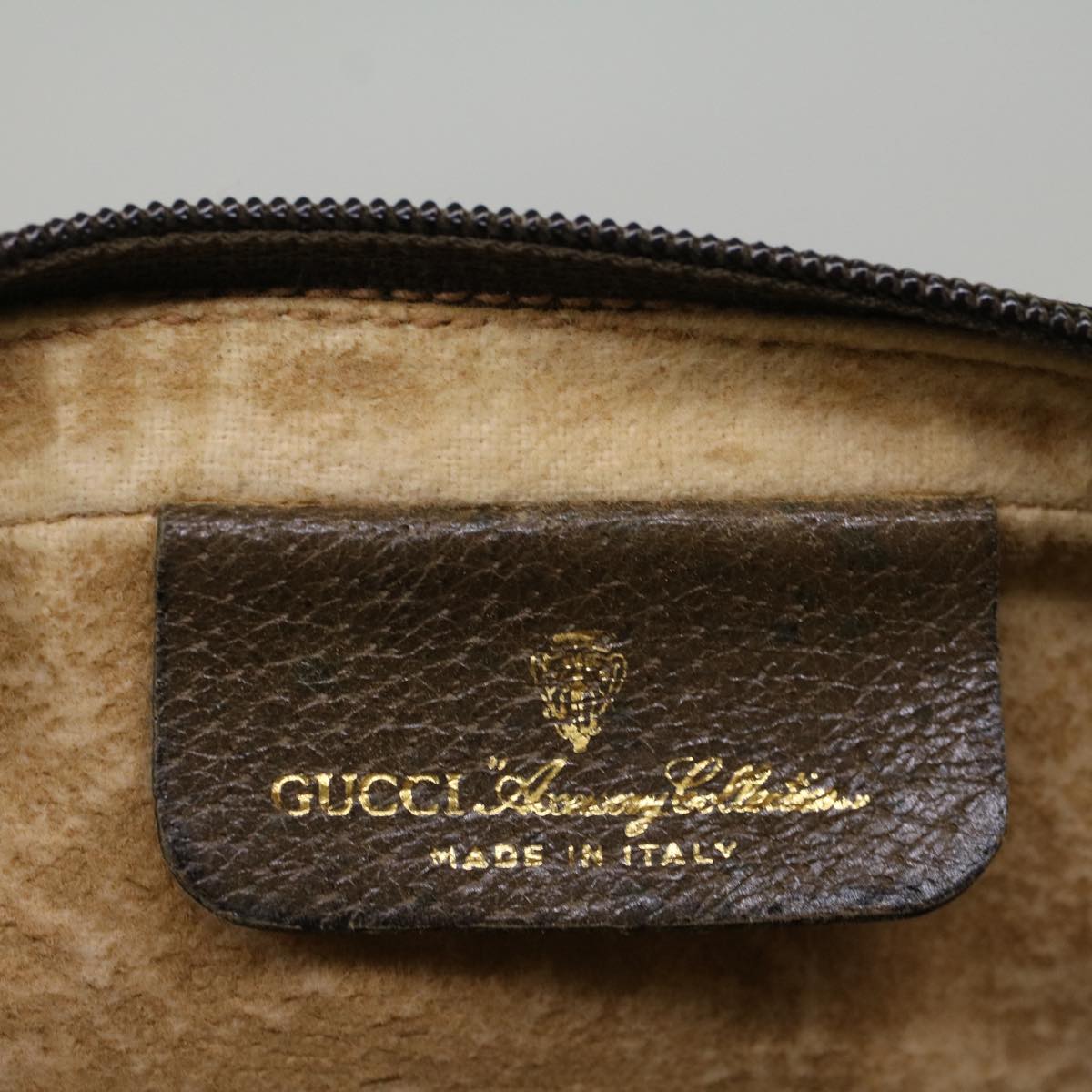 GUCCI GG Canvas Web Sherry Line Shoulder Bag PVC Leather Beige Green 57313