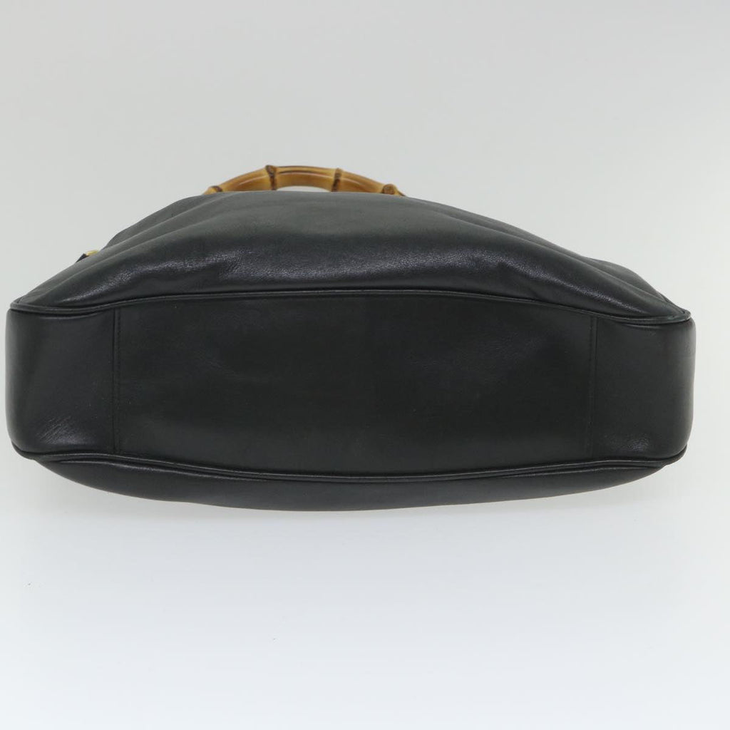 GUCCI Bamboo Shoulder Bag Leather 2way Black 57318