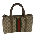GUCCI GG Supreme Web Sherry Line Boston Bag Beige Red Green 69 02 006 57323