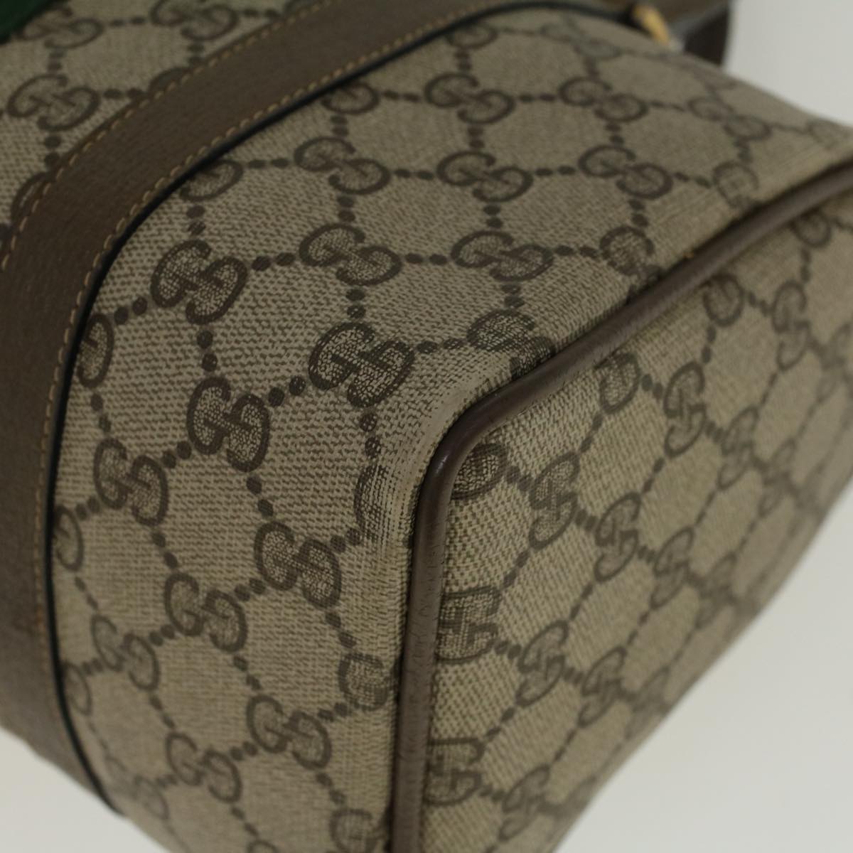 GUCCI GG Supreme Web Sherry Line Boston Bag Beige Red Green 69 02 006 57323