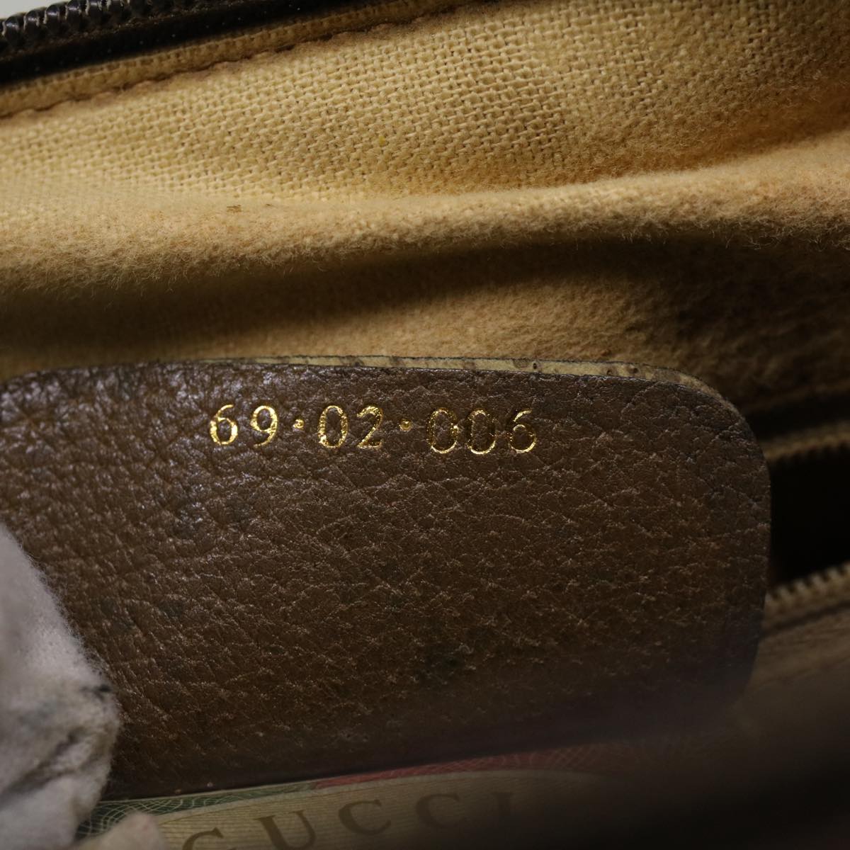 GUCCI GG Supreme Web Sherry Line Boston Bag Beige Red Green 69 02 006 57323