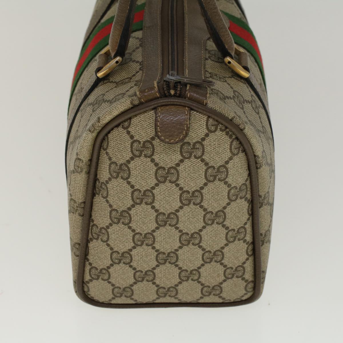 GUCCI GG Supreme Web Sherry Line Boston Bag Beige Red Green 69 02 006 57323