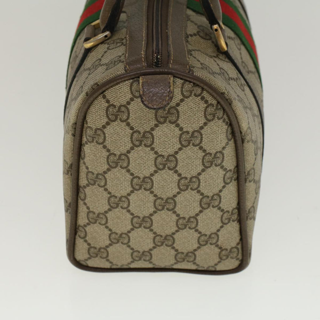 GUCCI GG Supreme Web Sherry Line Boston Bag Beige Red Green 69 02 006 57323