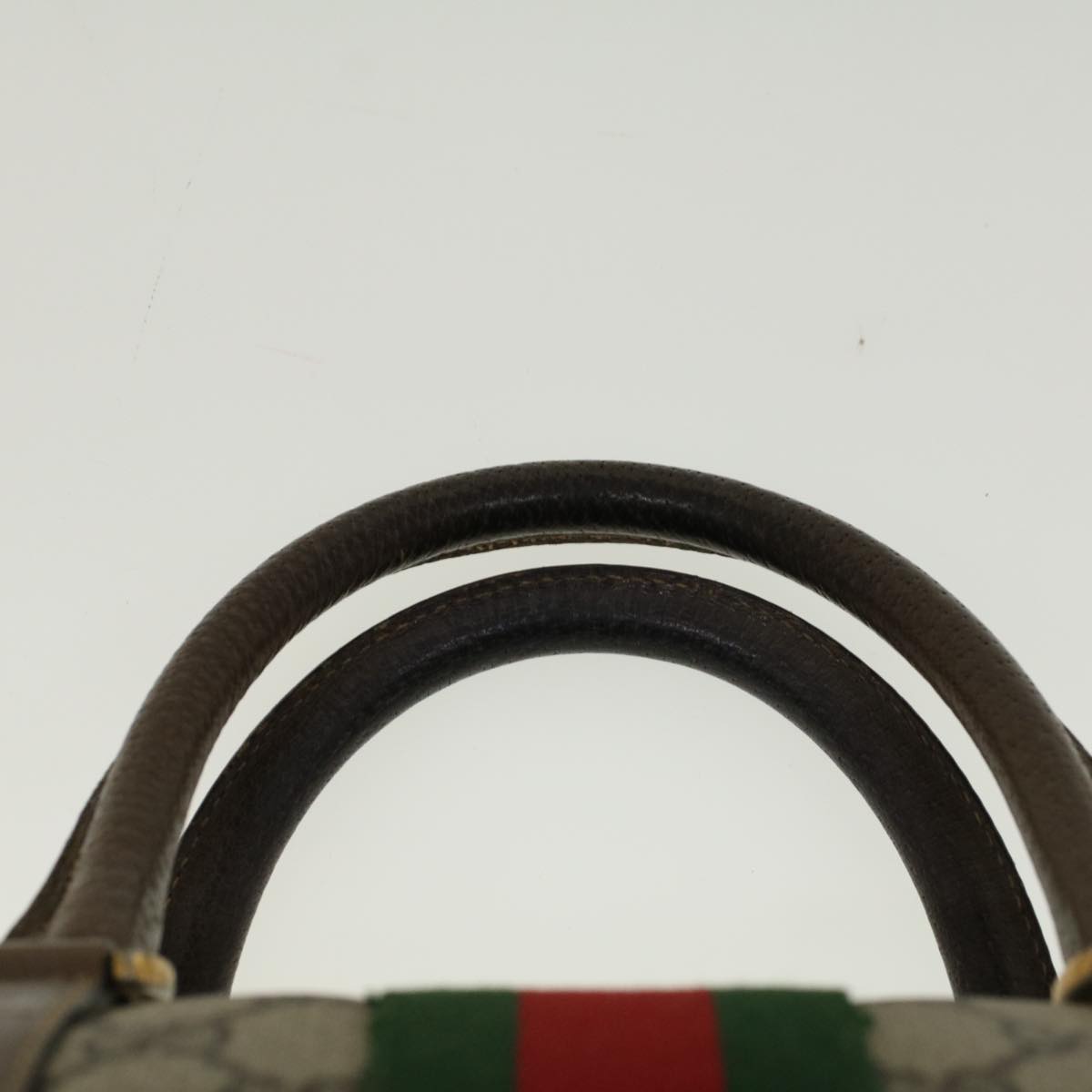 GUCCI GG Supreme Web Sherry Line Boston Bag Beige Red Green 69 02 006 57323