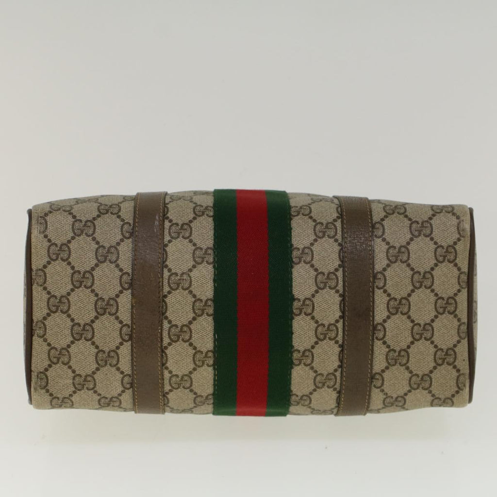 GUCCI GG Supreme Web Sherry Line Boston Bag Beige Red Green 69 02 006 57323