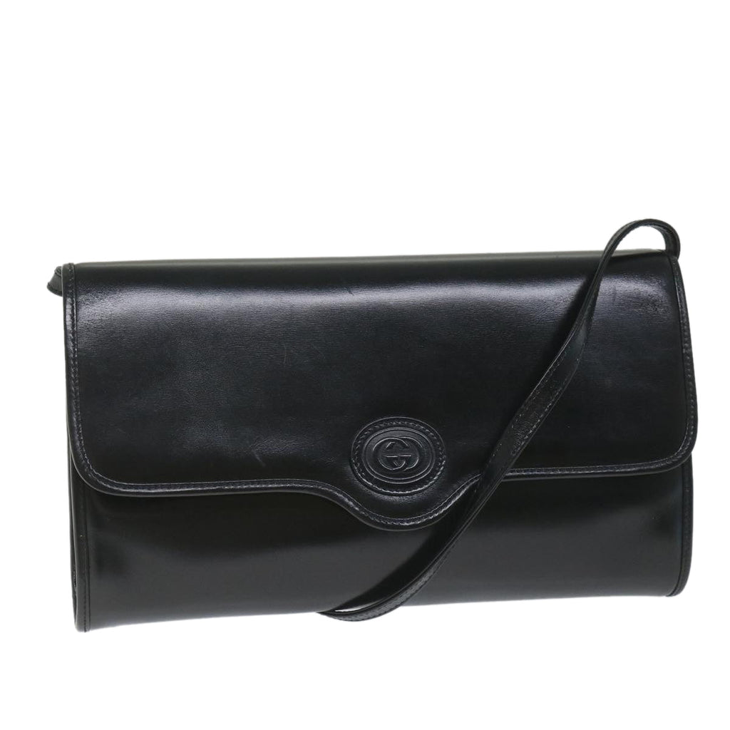 GUCCI Shoulder Bag Leather Black 57326