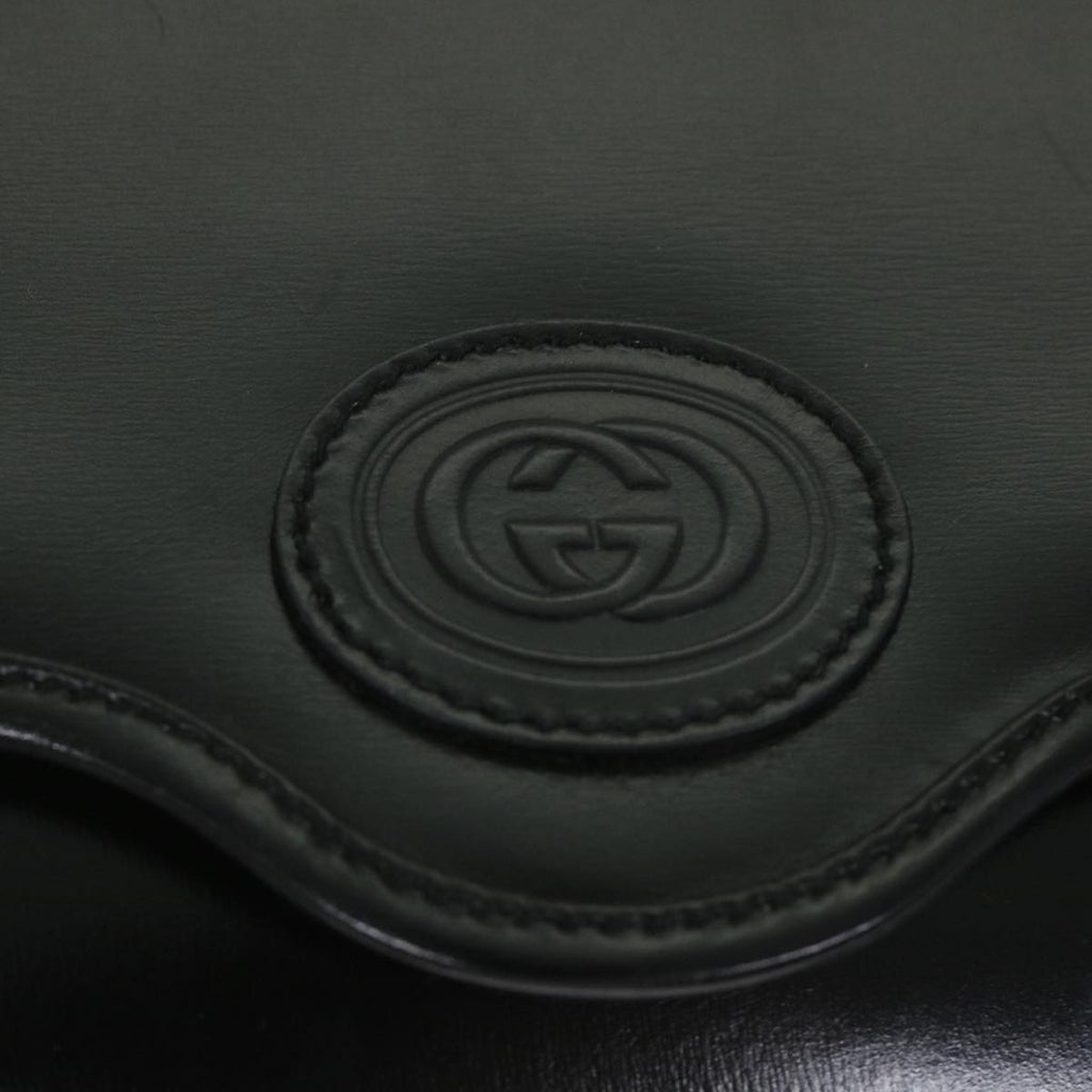 GUCCI Shoulder Bag Leather Black 57326