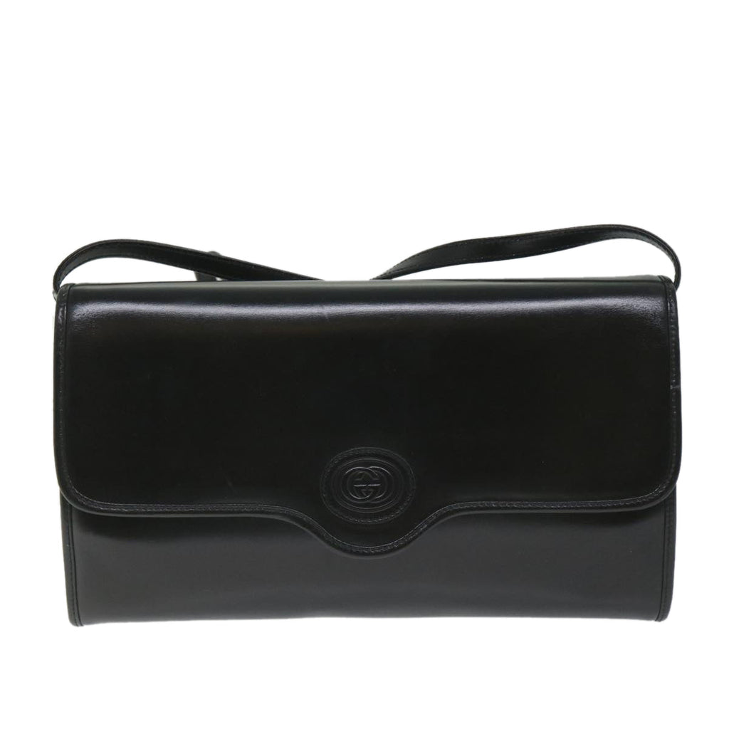 GUCCI Shoulder Bag Leather Black 57326