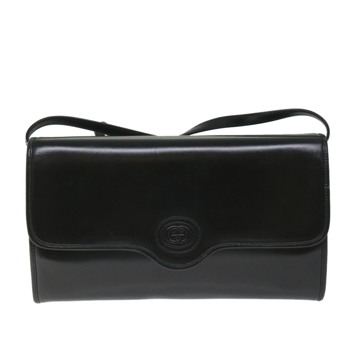 GUCCI Shoulder Bag Leather Black 57326