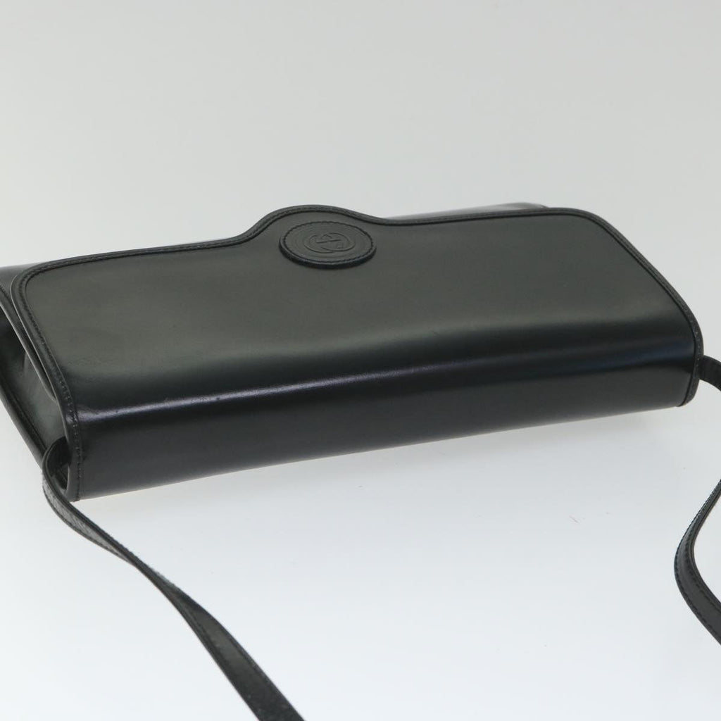 GUCCI Shoulder Bag Leather Black 57326