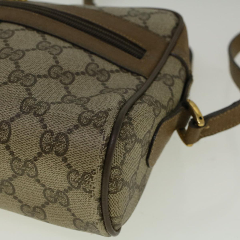 GUCCI GG Canvas Web Sherry Line Shoulder Bag PVC Leather Beige Green 57329