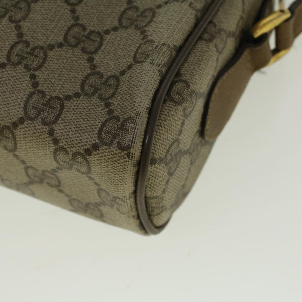 GUCCI GG Canvas Web Sherry Line Shoulder Bag PVC Leather Beige Green 57329