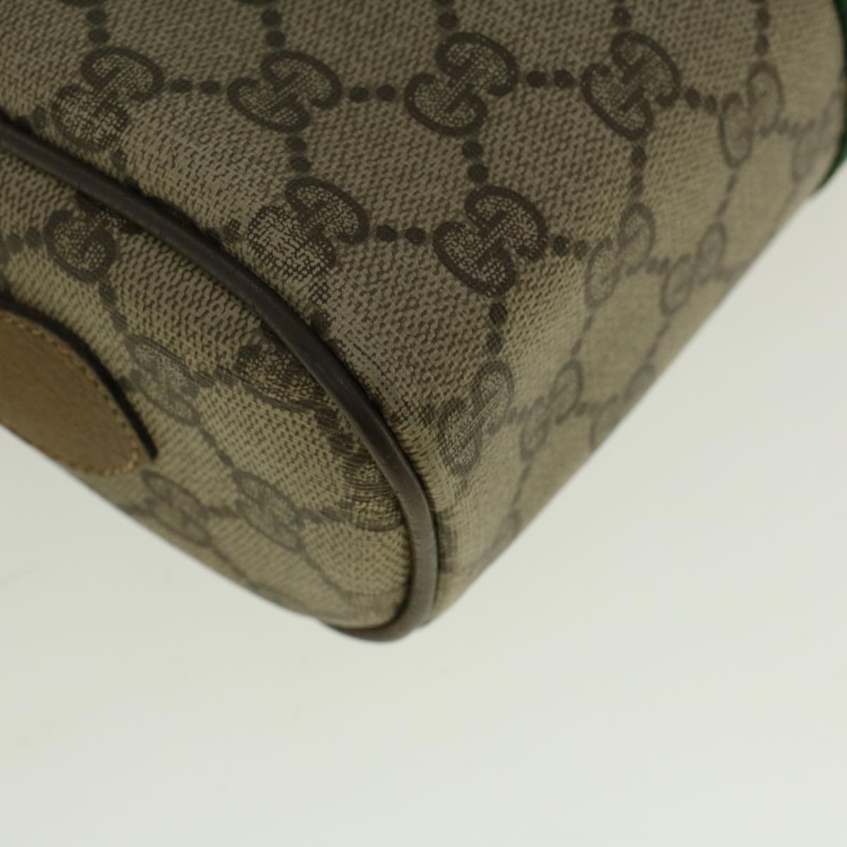GUCCI GG Canvas Web Sherry Line Shoulder Bag PVC Leather Beige Green 57329