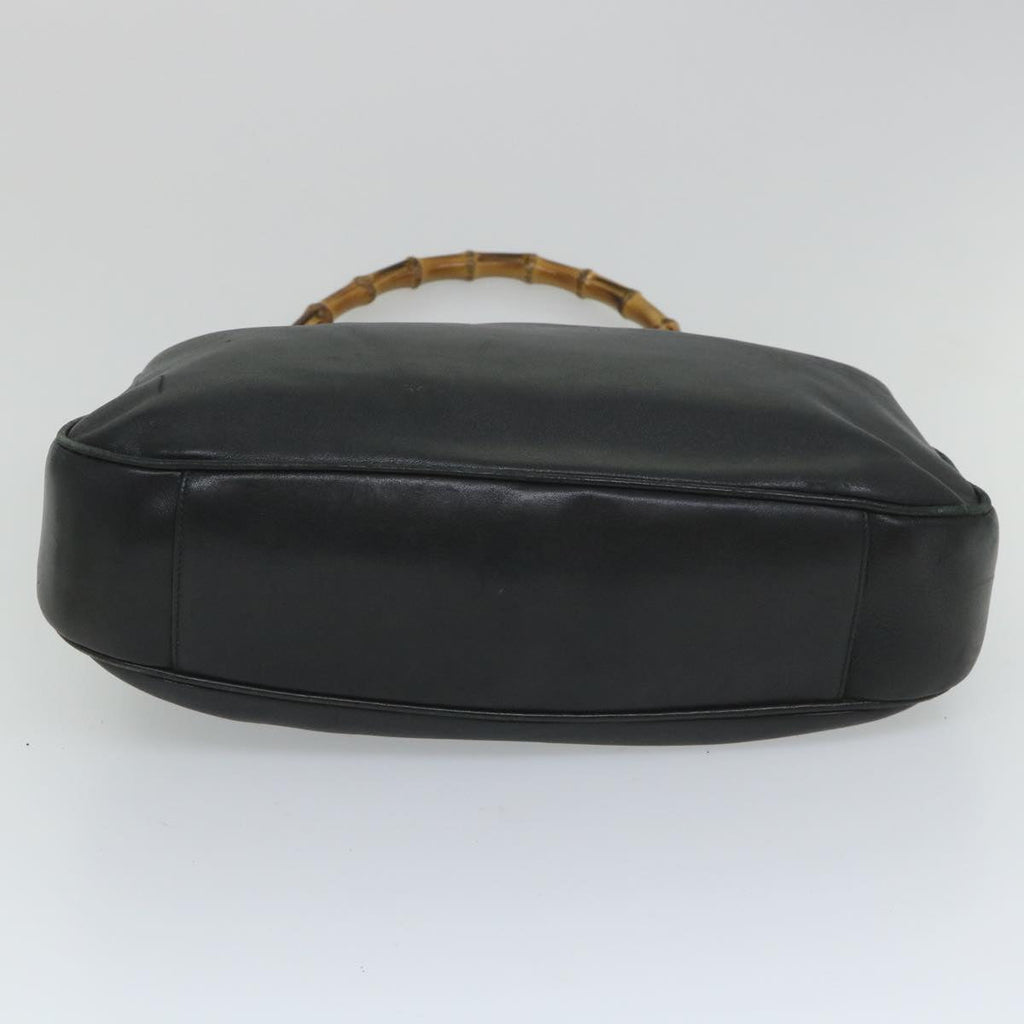 GUCCI Bamboo Shoulder Bag Leather 2way Black 57331