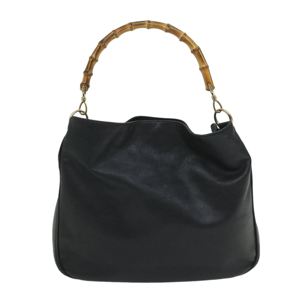 GUCCI Bamboo Shoulder Bag Leather 2way Black 57331