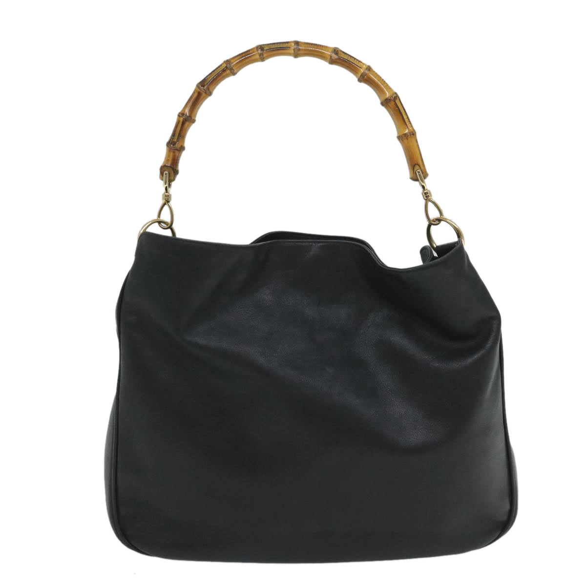 GUCCI Bamboo Shoulder Bag Leather 2way Black 57331
