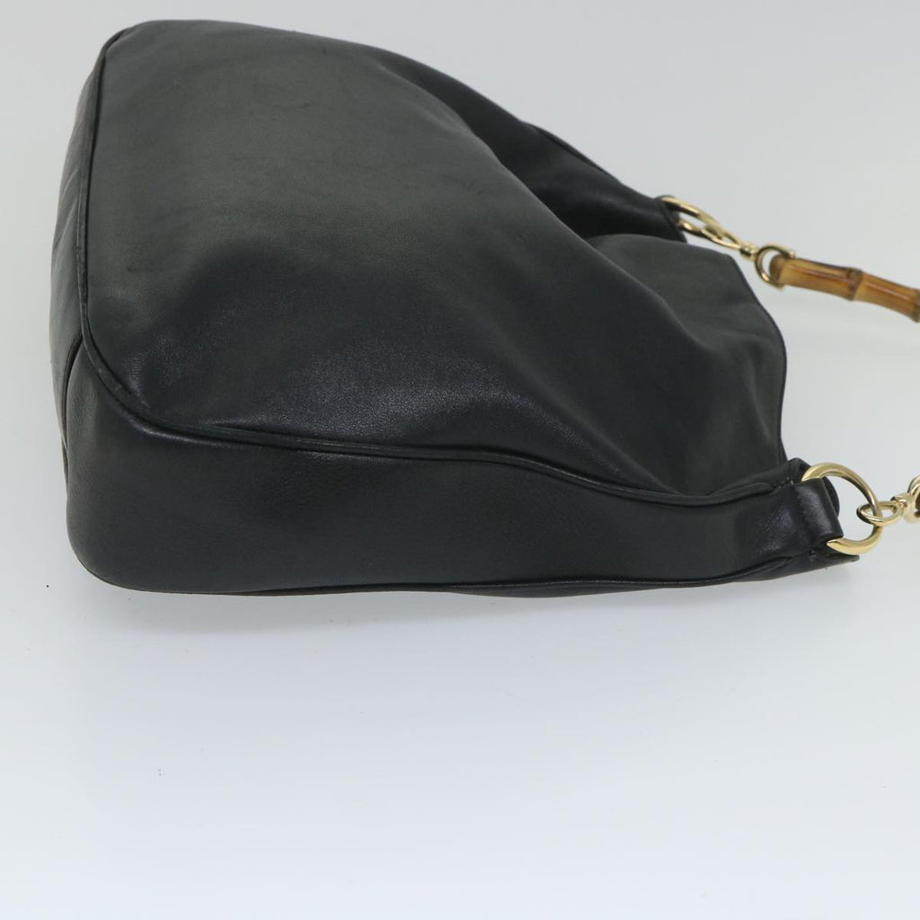 GUCCI Bamboo Shoulder Bag Leather 2way Black 57331