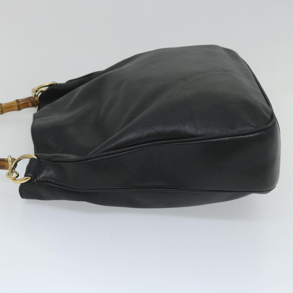GUCCI Bamboo Shoulder Bag Leather 2way Black 57331