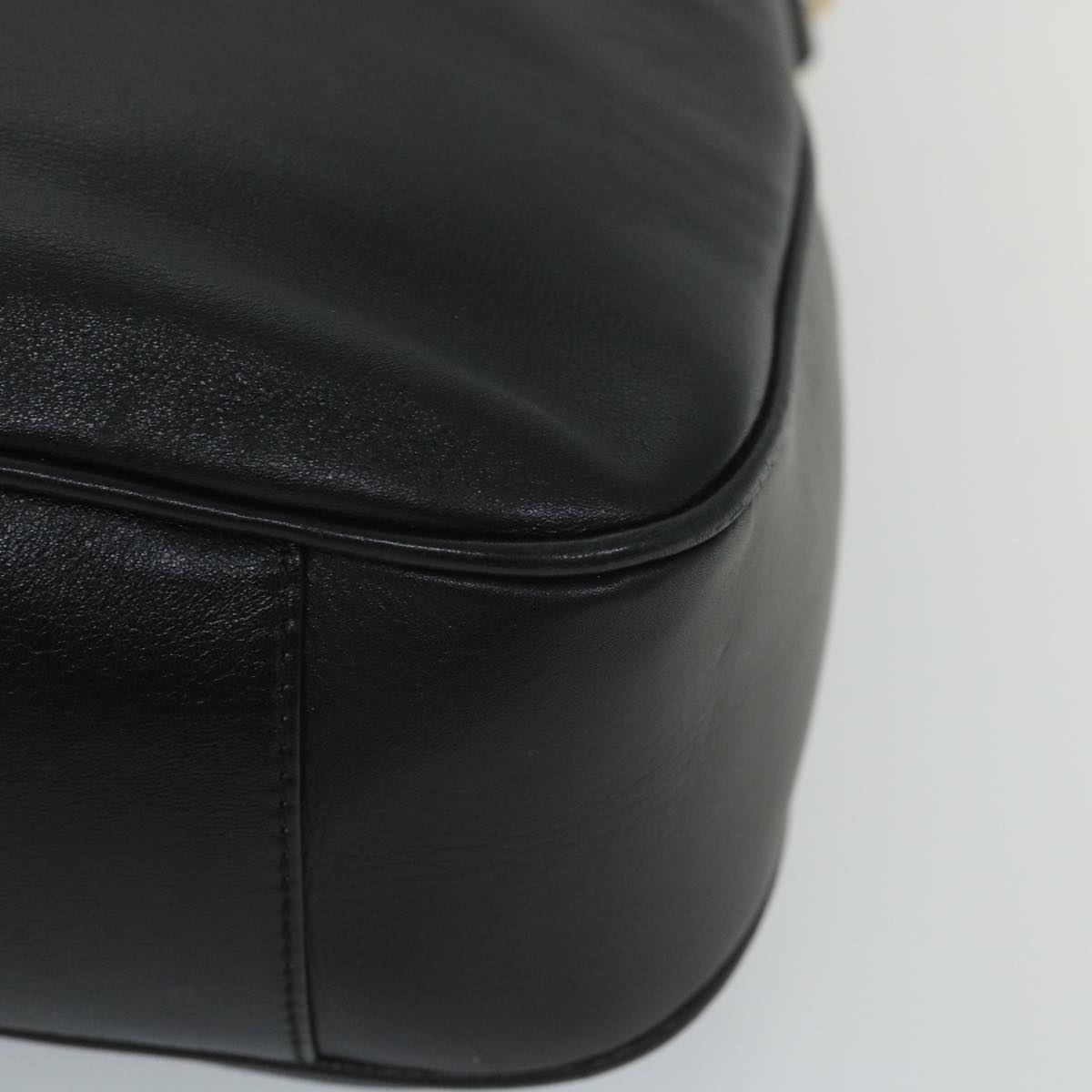 GUCCI Bamboo Shoulder Bag Leather 2way Black 57332