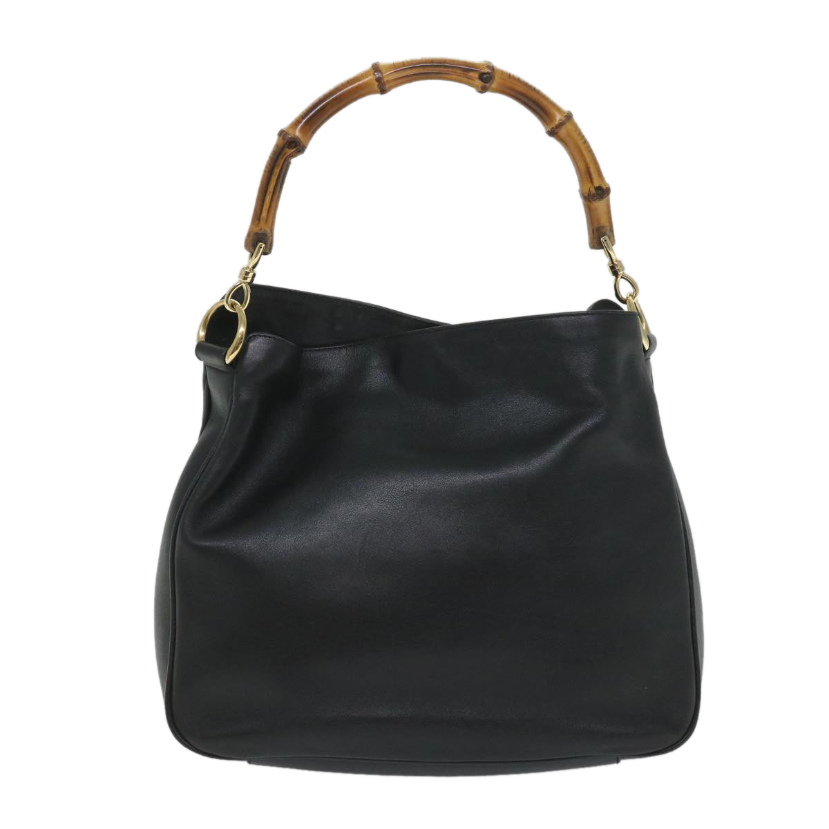 GUCCI Bamboo Shoulder Bag Leather 2way Black 57332