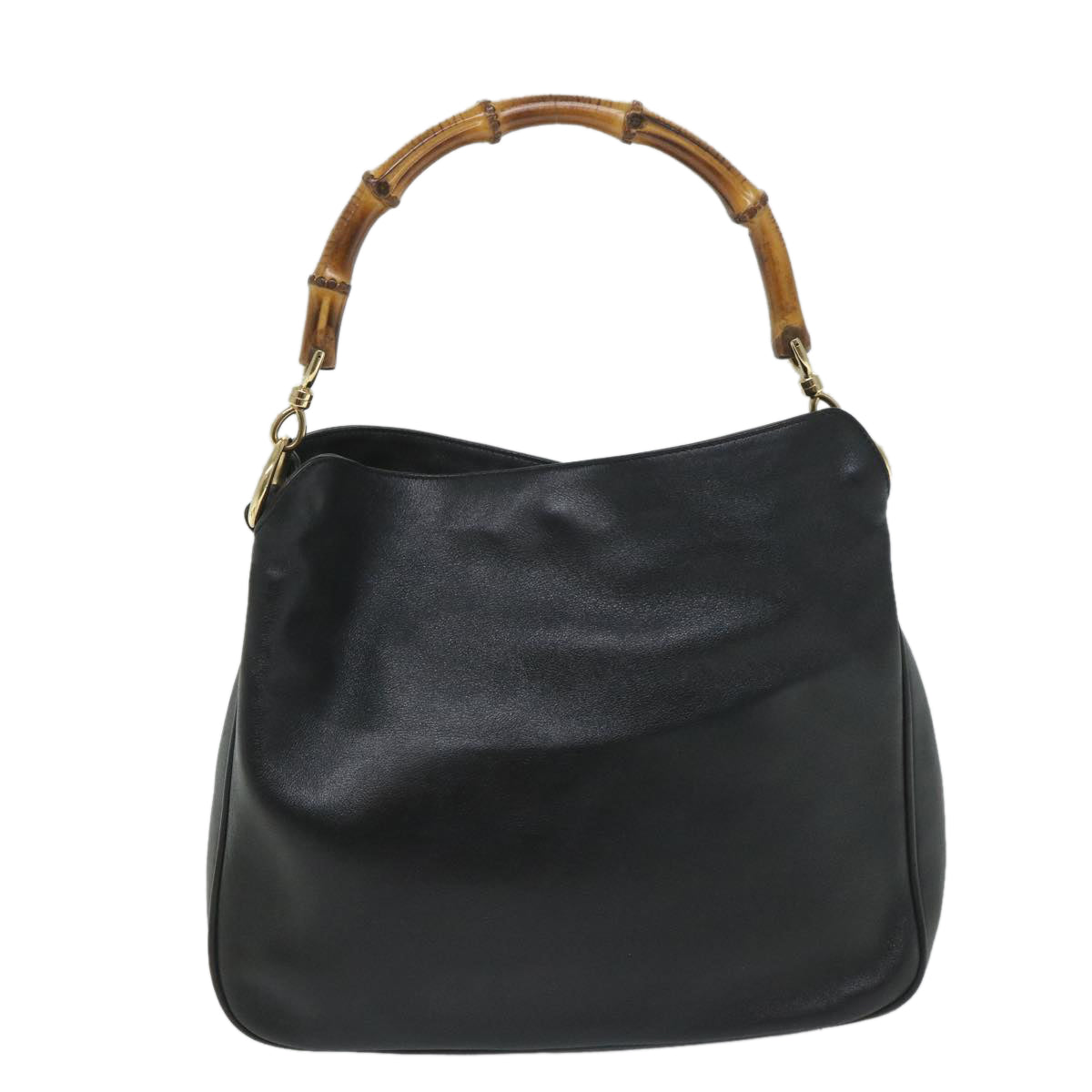 GUCCI Bamboo Shoulder Bag Leather 2way Black 57332