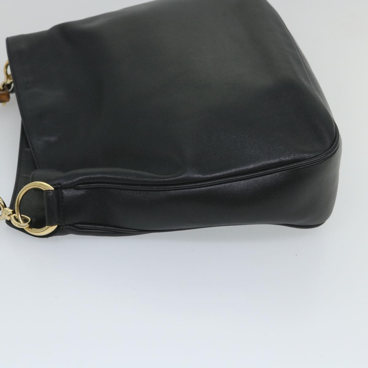 GUCCI Bamboo Shoulder Bag Leather 2way Black 57332