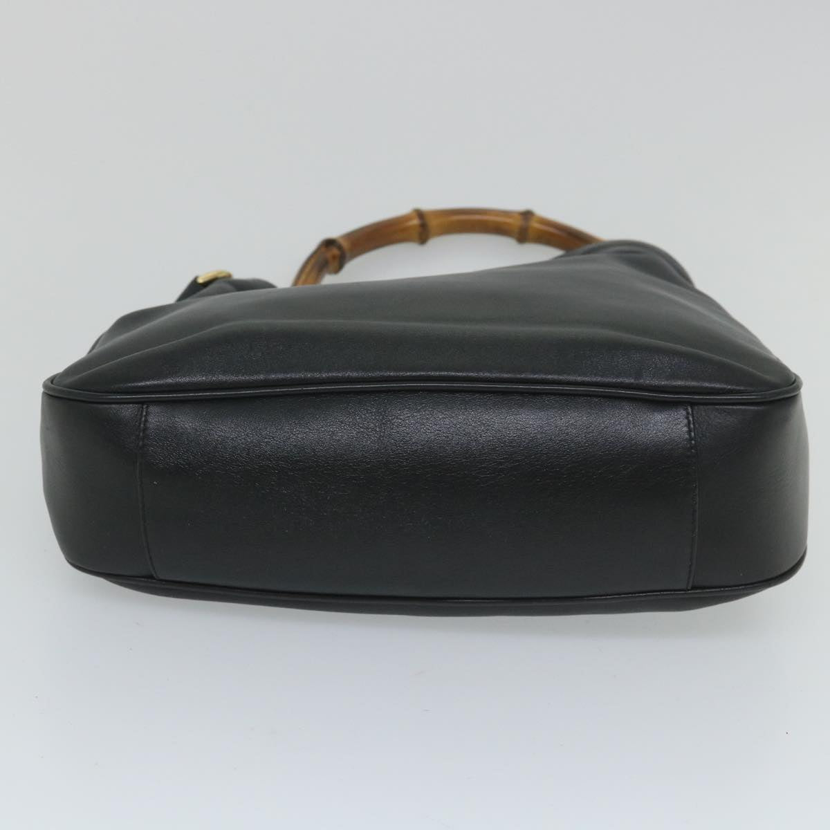 GUCCI Bamboo Shoulder Bag Leather 2way Black 57332
