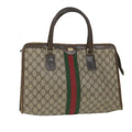 GUCCI GG Canvas Web Sherry Line Hand Bag PVC Leather Beige Green Red 57333
