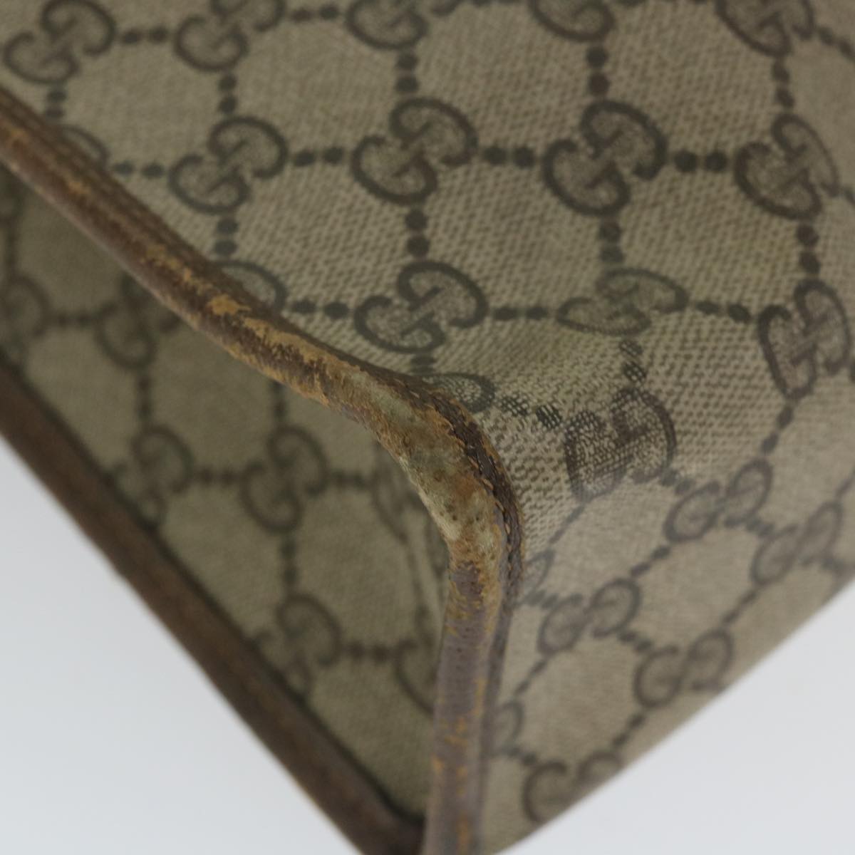 GUCCI GG Canvas Web Sherry Line Hand Bag PVC Leather Beige Green Red 57333