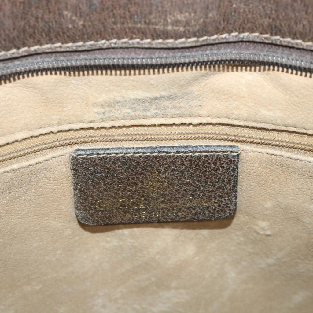 GUCCI GG Canvas Web Sherry Line Hand Bag PVC Leather Beige Green Red 57333