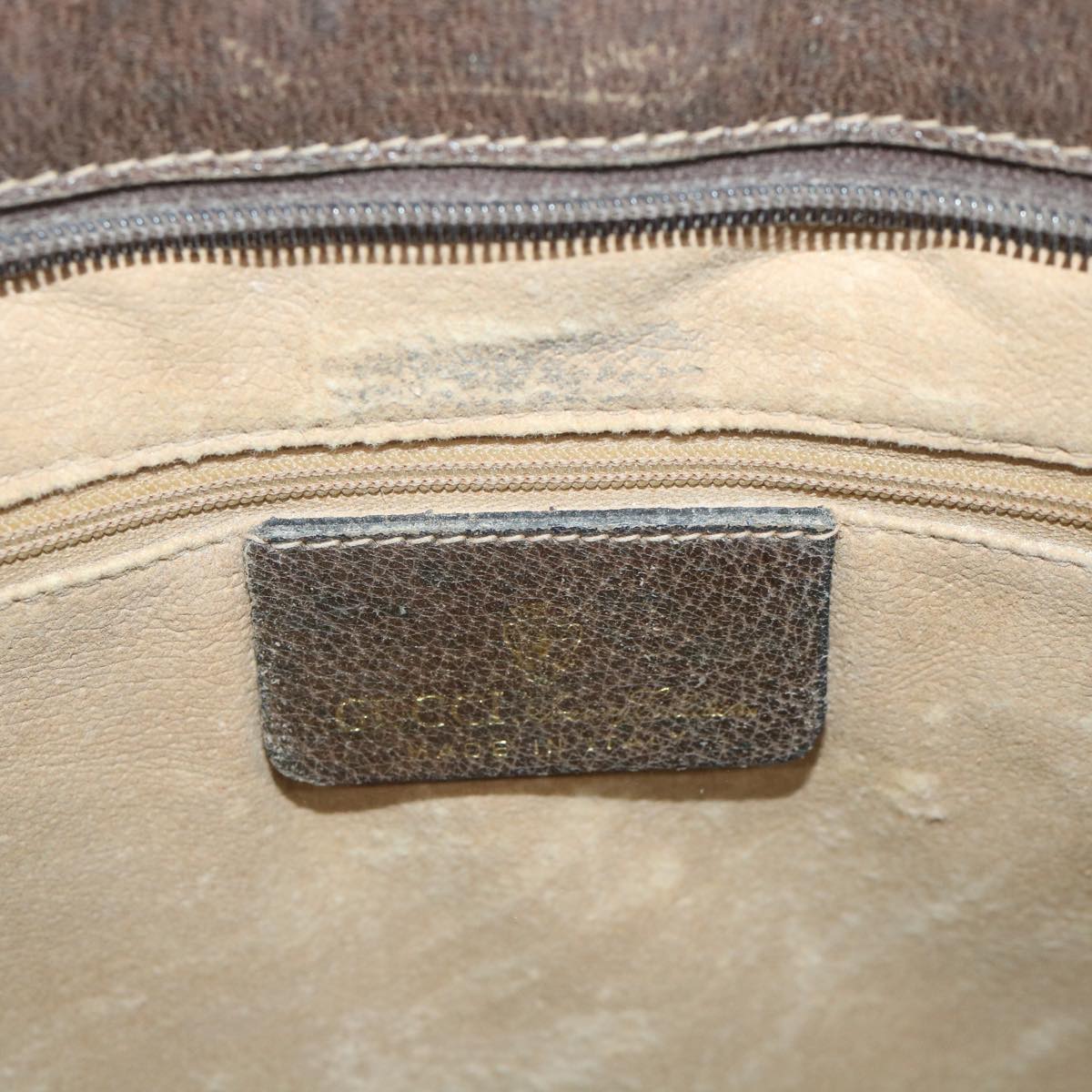 GUCCI GG Canvas Web Sherry Line Hand Bag PVC Leather Beige Green Red 57333
