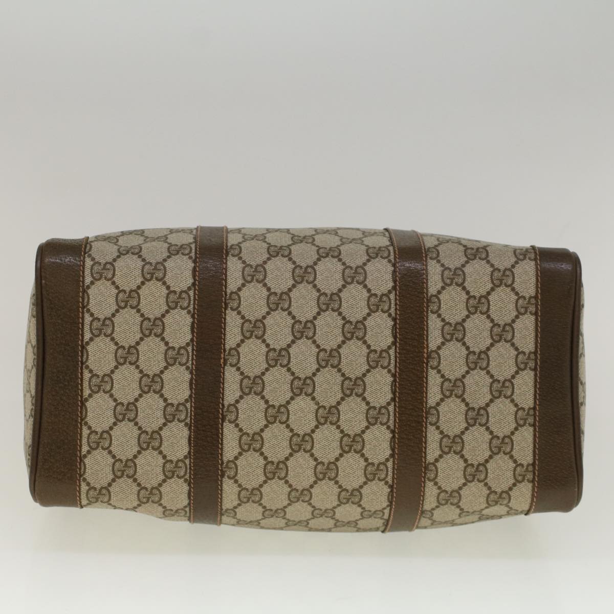 GUCCI GG Canvas Boston Bag PVC Leather Beige 57341