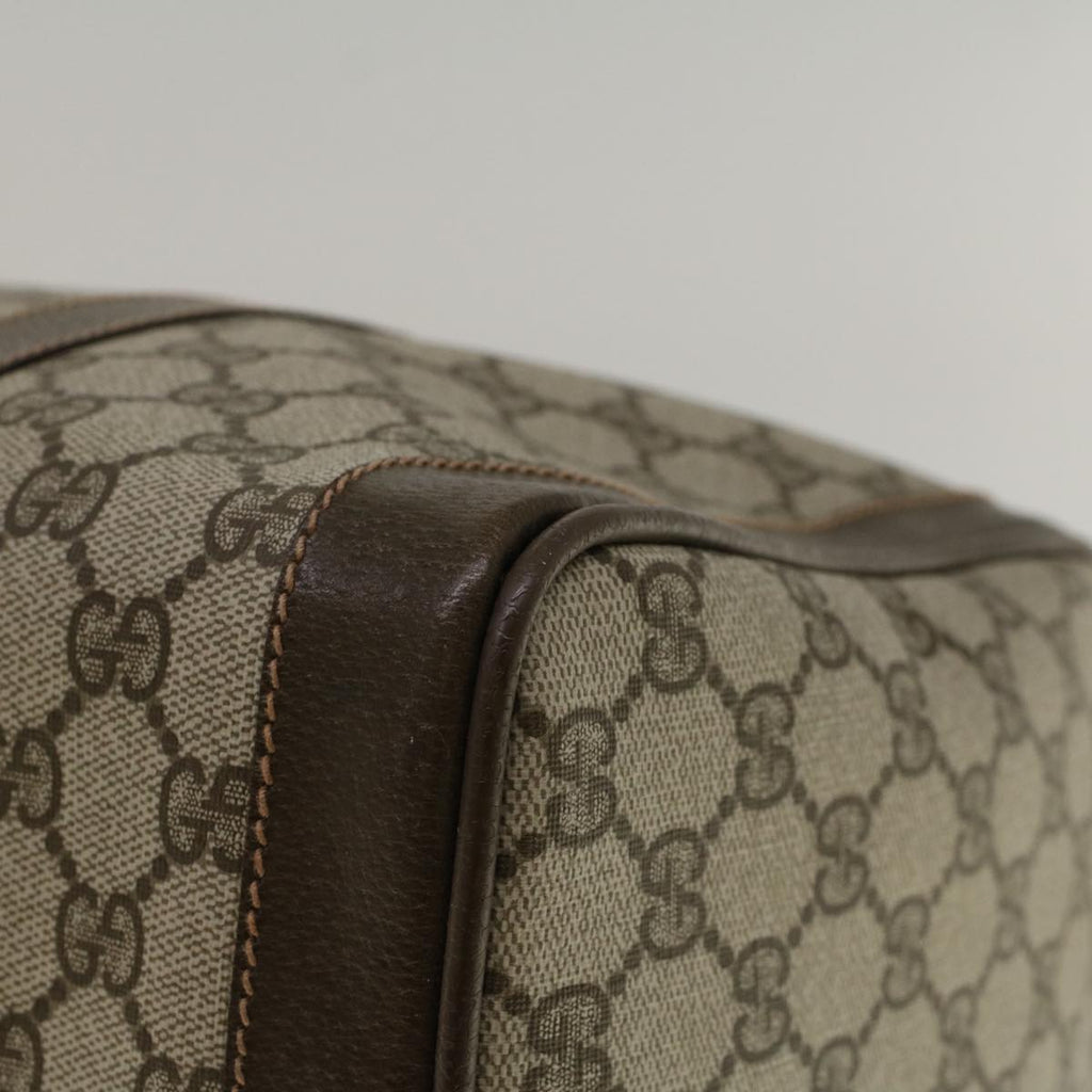 GUCCI GG Canvas Boston Bag PVC Leather Beige 57341