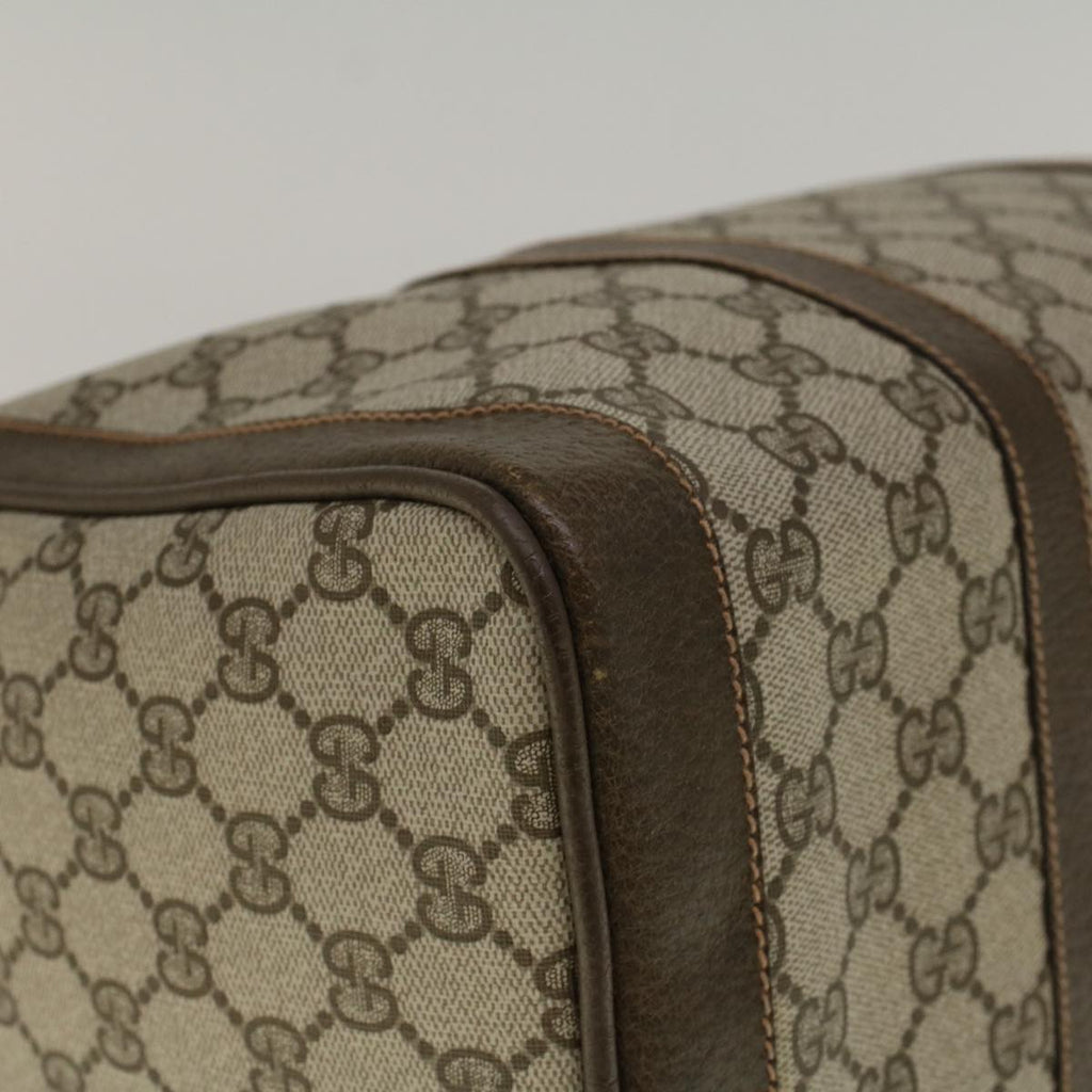 GUCCI GG Canvas Boston Bag PVC Leather Beige 57341