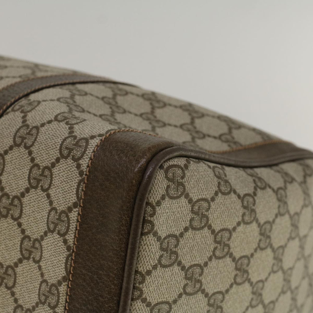 GUCCI GG Canvas Boston Bag PVC Leather Beige 57341