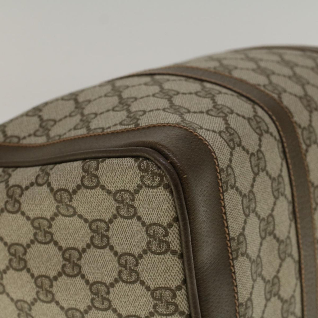 GUCCI GG Canvas Boston Bag PVC Leather Beige 57341