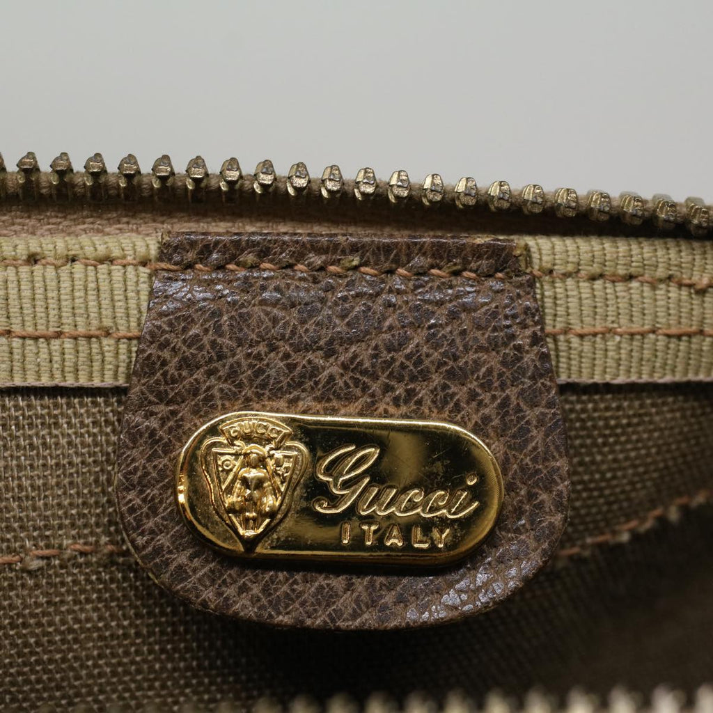 GUCCI GG Canvas Boston Bag PVC Leather Beige 57341