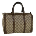 GUCCI GG Canvas Boston Bag PVC Leather Beige 57341