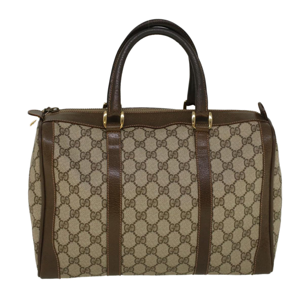 GUCCI GG Canvas Boston Bag PVC Leather Beige 57341