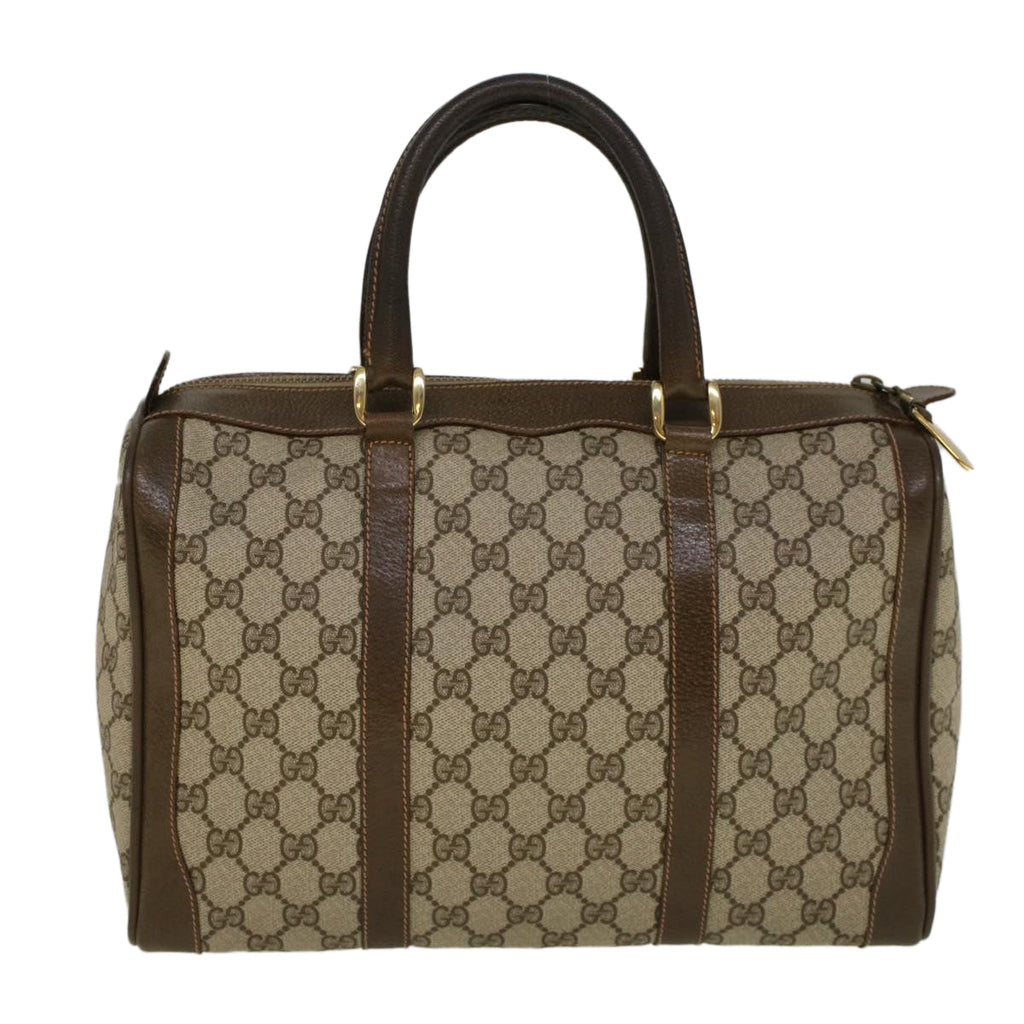 GUCCI GG Canvas Boston Bag PVC Leather Beige 57341