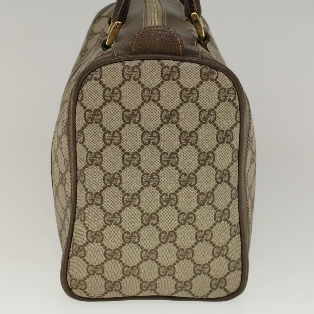 GUCCI GG Canvas Boston Bag PVC Leather Beige 57341