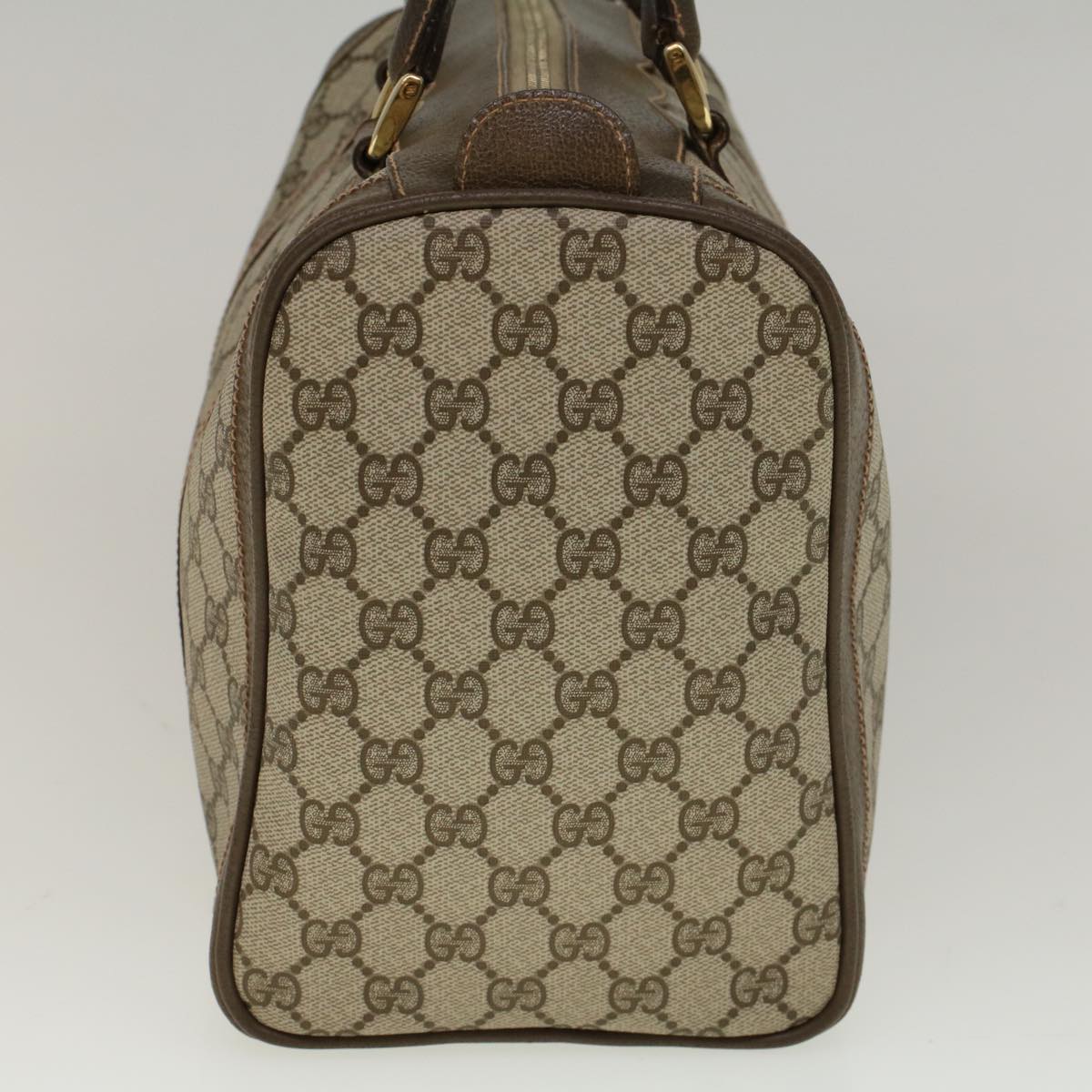 GUCCI GG Canvas Boston Bag PVC Leather Beige 57341