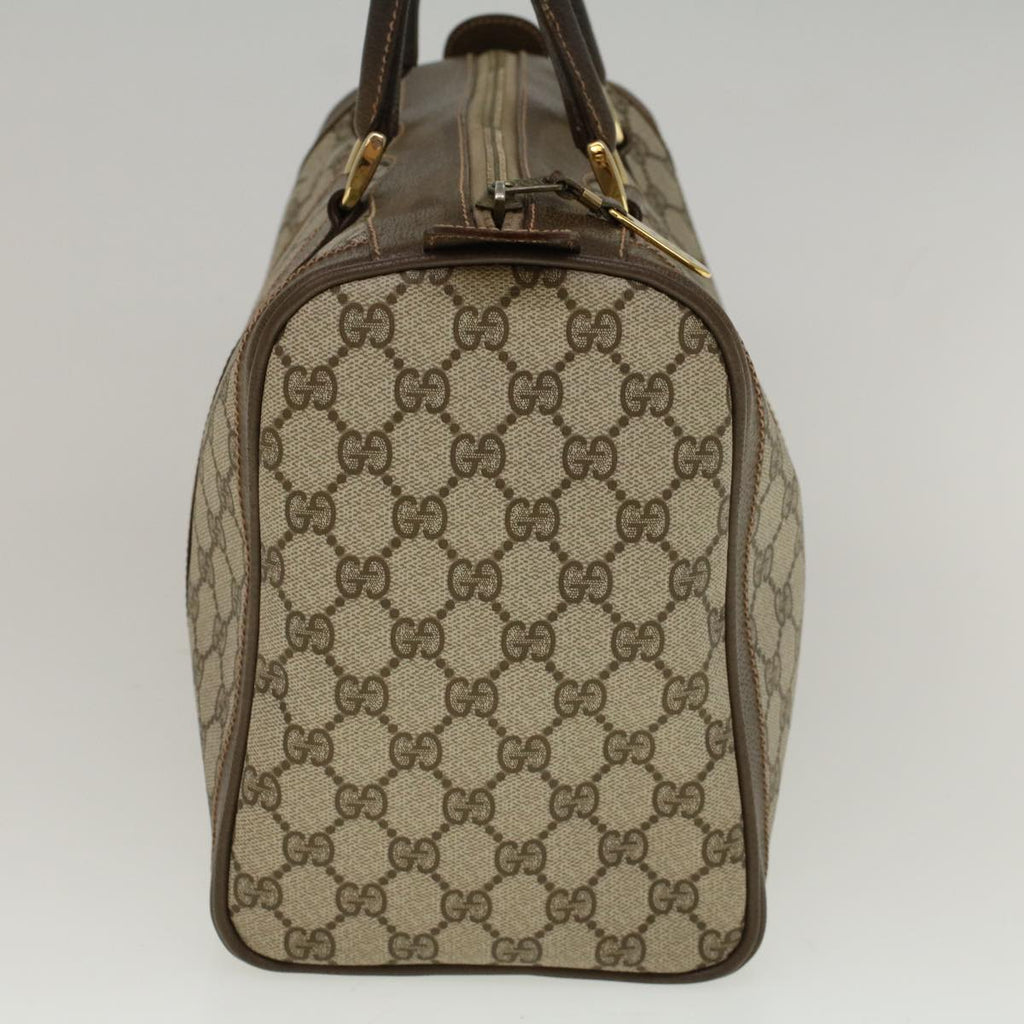GUCCI GG Canvas Boston Bag PVC Leather Beige 57341