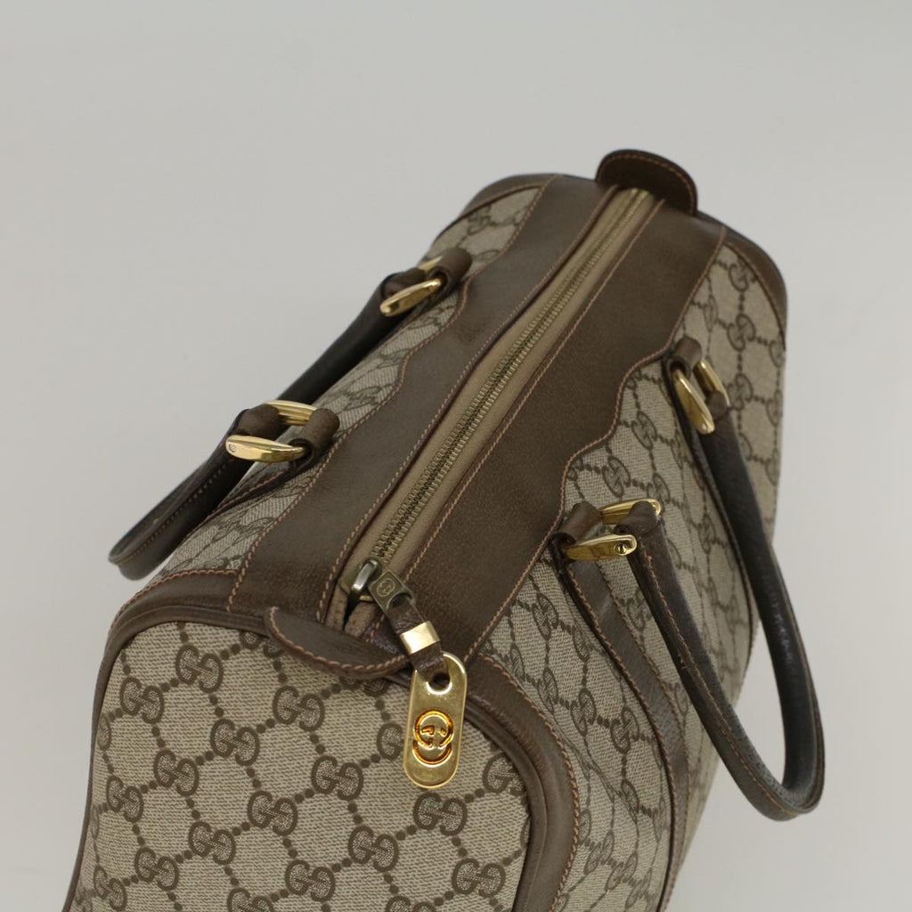 GUCCI GG Canvas Boston Bag PVC Leather Beige 57341